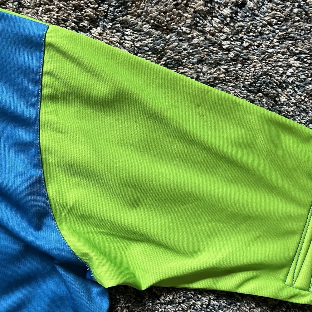 Uhlsport Goalkeeper Jersey Mens Large Blue Green Padded Elbows‎ Towart Technik - Picture 8 of 10